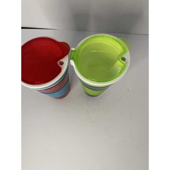 Large SNACKEEZ 2-in-1 Snack & Beverage Drink Holder Cup NO STRAW Set Of 2 - Picture 2 of 9